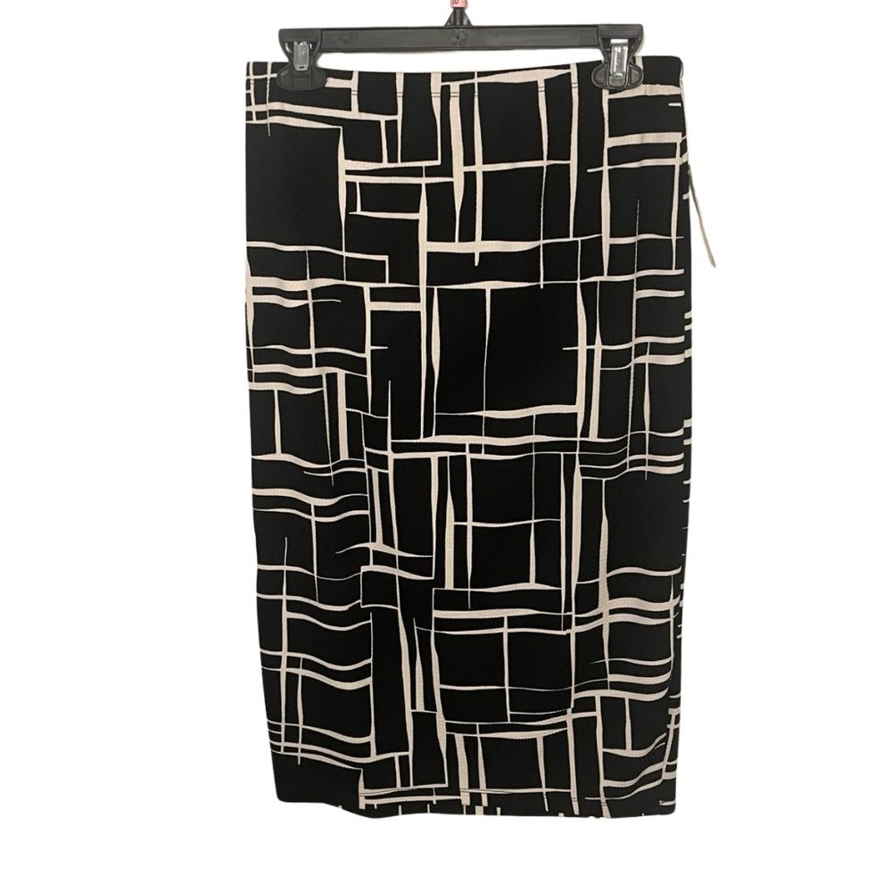 NWT Black & Ivory Pencil Skirt Size Medium